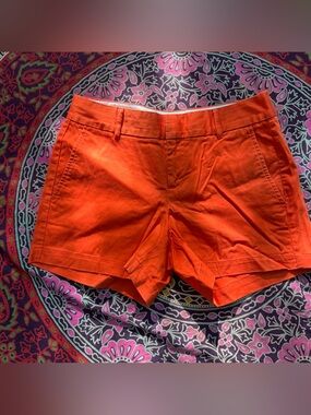 Banana Republic Martin Fit Orange Shorts Size 0 Women’s Chino Flat Front Summer
